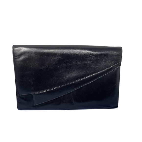 Bruno Magli Vintage Italian Leather Convertible Clutch Layered Envelope Handbag - Picture 1 of 13